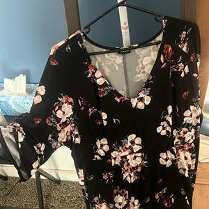 Black Floral Dress Plus Size